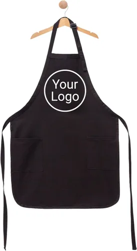 Vista 2 de Delantal con logotipo personalizado, delantal de cocina personalizado para hombres, mujeres y niños, delantal de chef ajustable con bolsillos