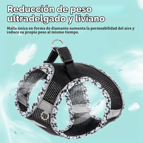 Vista 4 de Juego de arnés y correa para perro, arnés sin tirones para perros pequeños, fácil caminar, suave y transpirable, arnés para perros pequeños, arnés