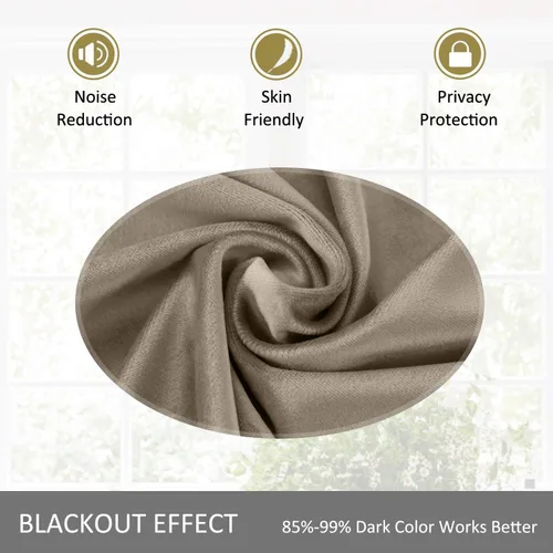 Vista 48 de cololeaf Panel de cortinas opacas de terciopelo con forro para cine en casa, cortina de ganchos planos para barra transversal o pista, 100 pulgadas