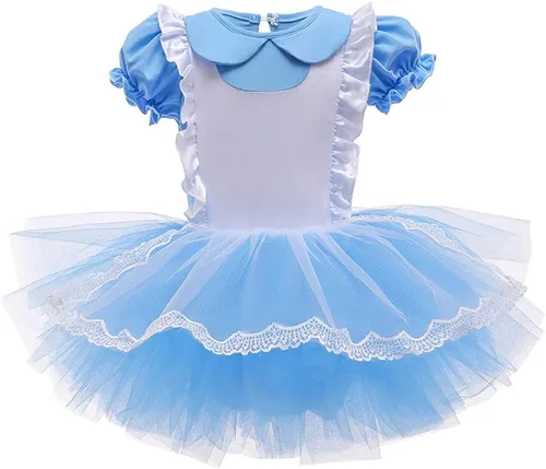 Vista 35 de Leotardos de princesa para niñas con falda de ballet y tutú para Halloween, Navidad, fiesta de cumpleaños, vestido elegante