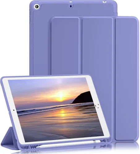 Vista 10 de Funda para iPad 8ª/7ª generación (2020/2019) iPad 10.2 pulgadas con soporte para lápices [encendido/apagado] funda protectora con soporte magnetico