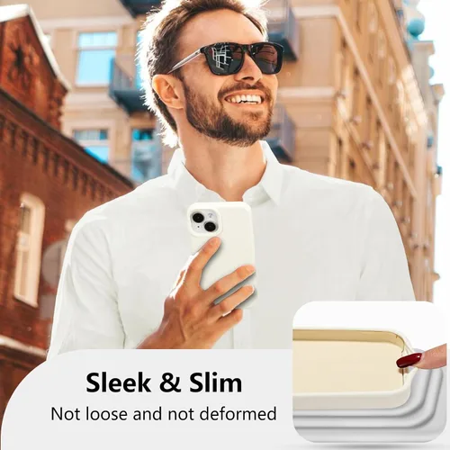 Vista 365 de Funda magnética de silicona para iPhone 13 Pro, color blanco antiguo [Compatible con Magsafe] [Forro de microfibra suave antiarañazos], funda
