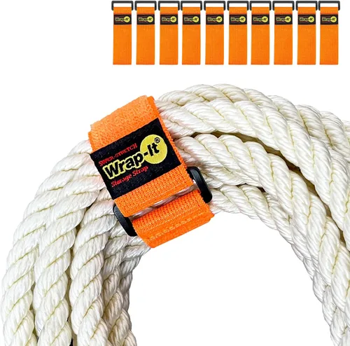 Vista 16 de Correas superelásticas Wrap-It Storage de 6 pulgadas (paquete de 12) – Correas elásticas de velcro – Organizador de cables de extensión, correa