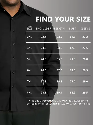 Vista 7 de Camisas grandes y altas para hombres, camisas de vestir casuales de manga larga con botones y bolsillo para negocios, viajes, uso diario
