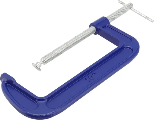 Vista 5 de KEILEOHO Juego de 3 abrazaderas C grandes de 10 pulgadas, abrazaderas C de agarre rápido, abrazadera G resistente para carpintería, color azul