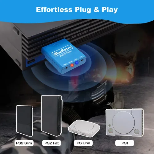 Vista 3 de BITFUNX RetroScaler PS2PS1 - Adaptador de controlador inalámbrico compatible con consola de juegos PS2PS1, compatible con PS3PS4PS5, Xbox One S