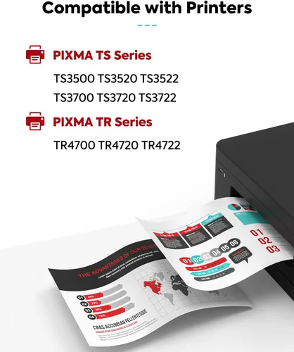 Vista 2 de PG-275XL CL-276XL Reemplazo para tinta Canon 275 y 276 PG275 CL276 275XL 276XL Paquete combo de cartuchos de tinta para impresora PIXMA TR4720
