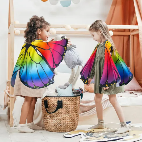 Vista 4 de Creatoy Fairy Butterfly-Wings-Costume for Girls Boys Monarch Butterfly Pretend Play Birthday Gifts Party Favors