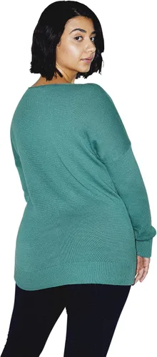 Vista 3 de American Apparel Suéter básico de punto de manga larga en V para mujer