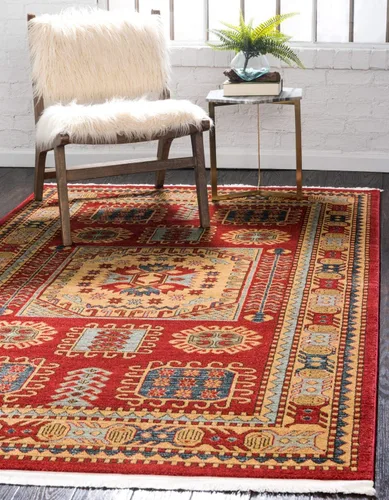 Vista 16 de Unique Loom Sahand Collection - Alfombra tradicional geométrica roja (2 pies 2 pulgadas x 3 pies)