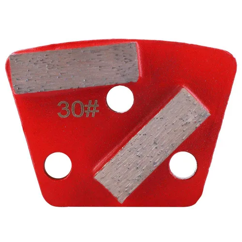 Vista 5 de Disco de almohadilla de molienda de piso, 3 piezas, raspador abrasivo trapezoidal de grano 30 en forma de abanico de 2 dientes, herramientas