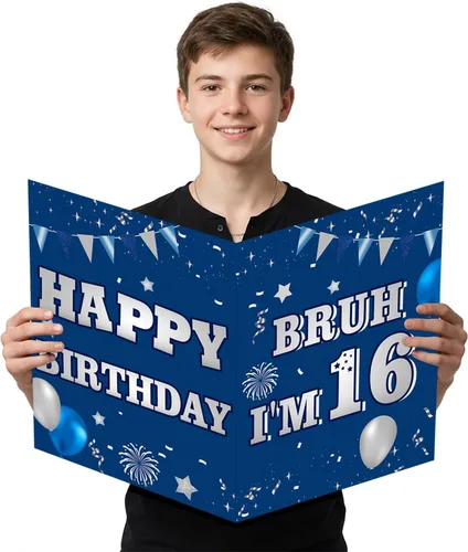 Vista 15 de Idealmuzik Tarjeta Jumbo de Feliz 10º Aniversario – Tarjeta de Felicitación de Congratulaciones Grande Plegada de 14x22 Pulgadas con Sobre, Tarjeta