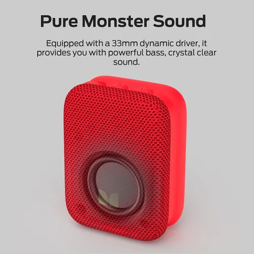 Vista 2 de Monster Atomic Atom Altavoz Bluetooth Portátil con Micrófonos para Llamadas Manos Libres, IPX5 Impermeable, Altavoz Compacto y Portátil