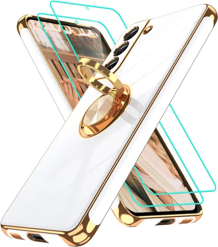 Vista 333 de Funda para Motorola Moto G 5G 2024: Funda Moto G Play 5G 2024 con 2 piezas de protectores de pantalla, soporte de anillo de rotación de 360°