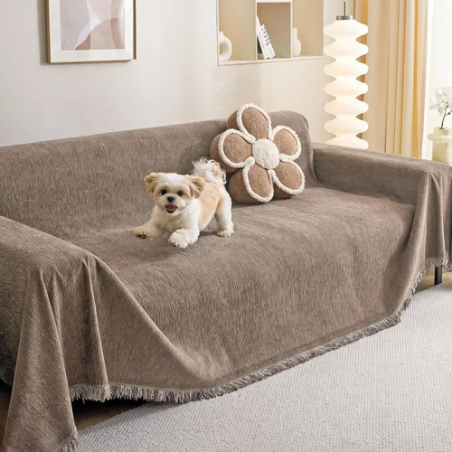 Vista 38 de MEETSKY Funda de sofá para sofá de cojines, protector de muebles de sofá, fundas de sofá de chenilla, fundas de sofá seccional para mascotas, funda