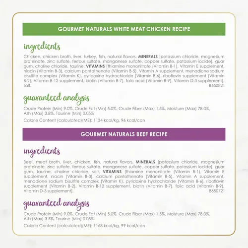 Vista 6 de Purina Fancy Feast Gourmet Naturals - Paquete surtido de alimentos húmedos para gatos, colección de aves de corral y carne de res