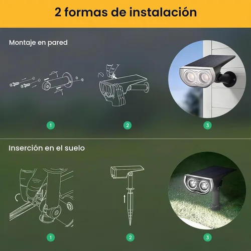 Vista 6 de Linkind Focos solares para exteriores, impermeables, del anochecer al Luz diurna