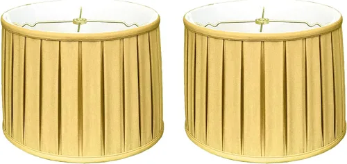 Vista 9 de Royal Designs "Shallow Drum English Box - Pantalla básica plisada para lámpara, oro antiguo, 11" x 12" x 8.5" (BS-748-12AGL)