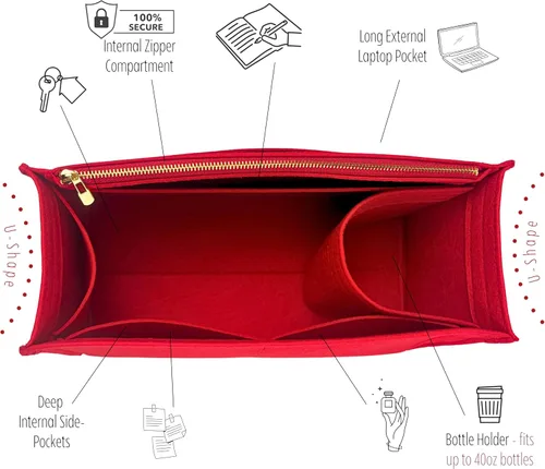 Vista 10 de Divitize Organizador de bolso prémium para organizador de bolsas resistentes PM, inserto de bolsa resistente, hecho a mano, cómodo, resistente