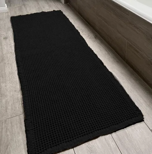 Vista 23 de Tapete de Baño Waffle Mejorado – Ultra Suave, Súper Absorbente y Alfombra Antideslizante con Borlas, Lavable a Máquina, Respaldo de Goma para Baño
