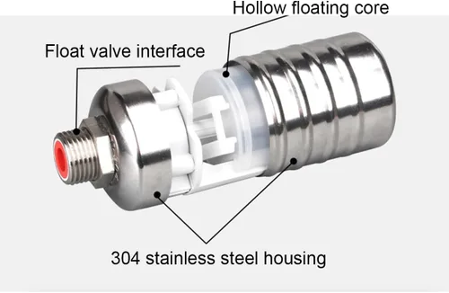 Vista 4 de Stainless Steel Float Valve， Ball Valve Kit 304 Stainless Steel Floating Ball Valve,Stainless Steel Fully Automatic Water Level Control Float