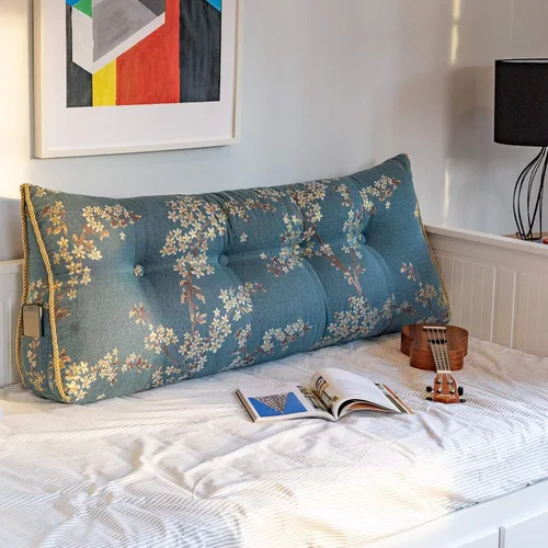 Vista 2 de Almohada larga de cuña para cabecero, tamaño Queen XXL, almohada de lujo para cama, sofá, sofá cama, cojín de respaldo grande para sentarse