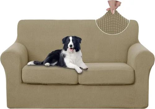Vista 16 de U-NICE HOME Funda elástica para sofá de 3 piezas, funda de sofá lavable con cojín de asiento individual para sofá de 2 cojines, apta para mascotas