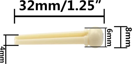Vista 6 de 40 clavijas de plástico para guitarra acústica Yootones compatibles con piezas de repuesto de guitarra (blanco)