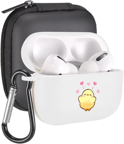 Vista 37 de Funda de mariposas rosas para AirPods Pro con llavero, diseño de animales lindos funda protectora de TPU suave compatible con AirPods Pro Charging