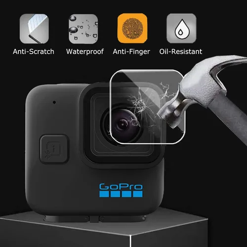 Vista 5 de HERO11 Hero 11 - Protector de pantalla para GoPro HERO11 negro Mini vidrio templado antiarañazos Clera duro protector de película protectora