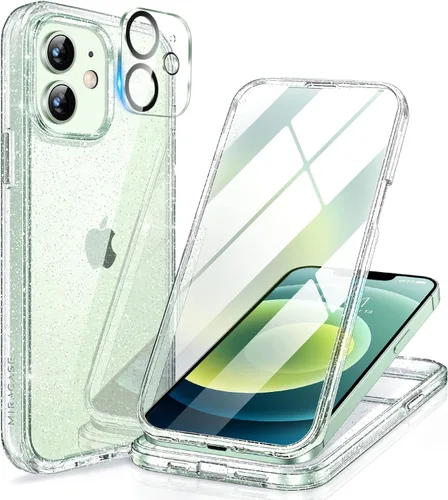 Vista 212 de Miracase - Funda magnética para iPhone 13 Pro Max de 6.7 pulgadas (compatible con MagSafe), transparente, completo, protector de pantalla de vidrio