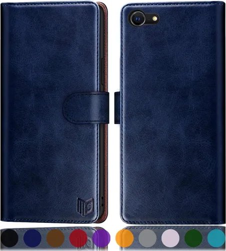 Vista 16 de SUANPOT para iPhone 7/8/SE2/SE 3rd 2020/2022 4.7" Funda tipo cartera con bloqueo RFID y soporte para tarjeta de crédito, Libro tipo Flip de piel