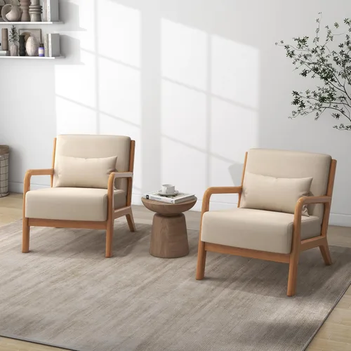 Vista 16 de Silla decorativa, sillón moderno de mediados de siglo con almohada, sofá tapizado, silla auxiliar de lectura para sala de estar y dormitorio A