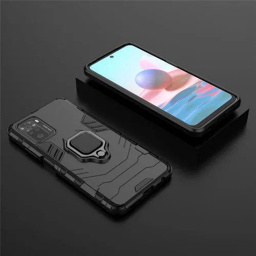 Vista 6 de MaiJin Compatible con Xiaomi Mi Redmi Note 10, Redmi Note 10S, soporte de anillo de metal a prueba de golpes