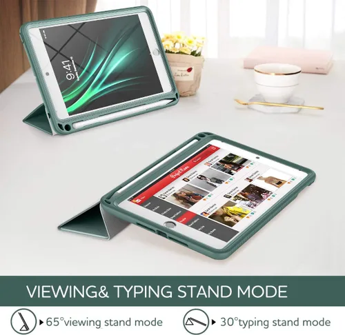 Vista 4 de SURITCH Funda para iPad mini 4/iPad mini 5, [Protector de pantalla integrado] [Soporte para lápiz] Funda protectora de cuerpo completo con función