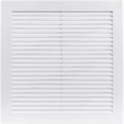 Vista 28 de Medida de apertura de 3'' x 3'' pulgadas / Rejilla externa de ventilación cuadrada blanca con malla protectora - Registro de plástico ligero Blanco