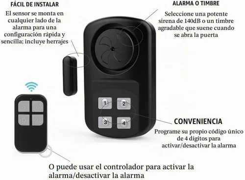 Vista 6 de HENDUN Alarma de puerta al aire libre con teclado remoto, impermeable IP67, alarma de puerta de piscina enterrada, sensor de alarma de puerta, 140