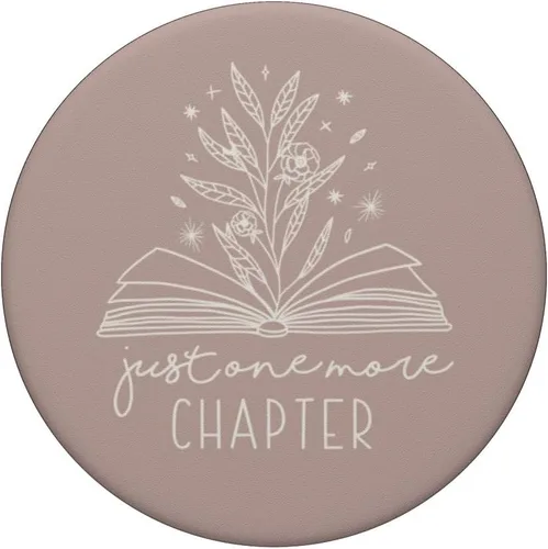 Vista 3 de Just One More Chapter - Amante de los libros florales (rosa topo) PopSockets estándar PopGrip