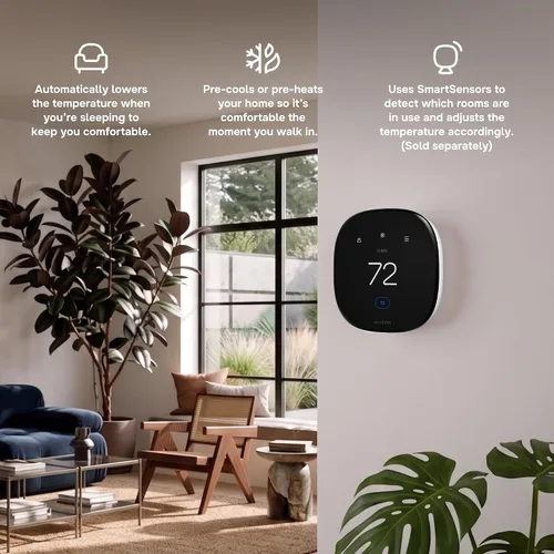 Vista 9 de ecobee Termostato inteligente mejorado, termostato Wifi programable