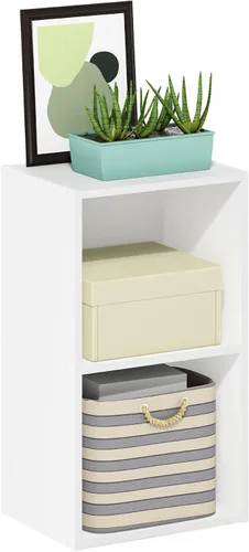 Vista 59 de Furinno PASIR - Estantería de libros de 2 niveles, estantería moderna de 9 x 12 x 21, estanterías abiertas para sala de estar, dormitorio, oficina