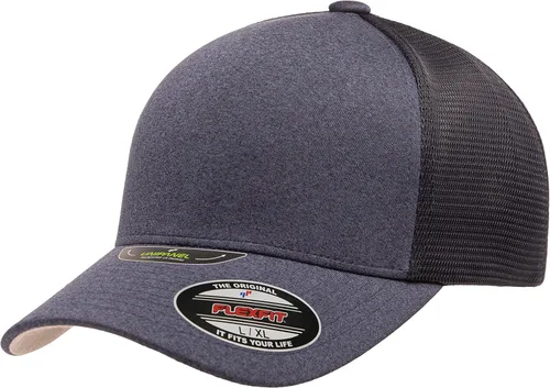 Vista 17 de Flexfit Melange Unipanel Trucker Cap Negro