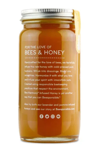Vista 7 de Bee Harmony Miel con infusión de cúrcuma, 12 onzas, paquete de 2