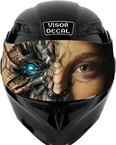 Vista 8 de GRAPHIX EXPRESS Calcomanía gráfica para visera de robot, casco compatible con: Icon Shoei Bell HJC Scorpion AGV V2 (robot V07)