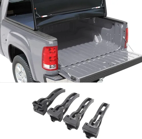 Vista 2 de Cubierta de abrazadera de triple pliegue, cubierta plegable estable de abrazadera Tonneau deformación resistente para una instalación simple