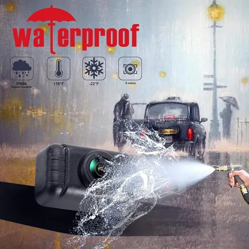 Vista 7 de Sistema de cámara de respaldo YIMU con cámara de respaldo de matrícula y reversa, fácil instalación, plug & play, líneas guía DIY, ángulo amplio