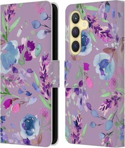 Vista 52 de Head Case Designs Officially Licensed Ninola Abstract Poppies Lilac Floral Leather Wallet Case Compatible with Samsung Galaxy A07 4G