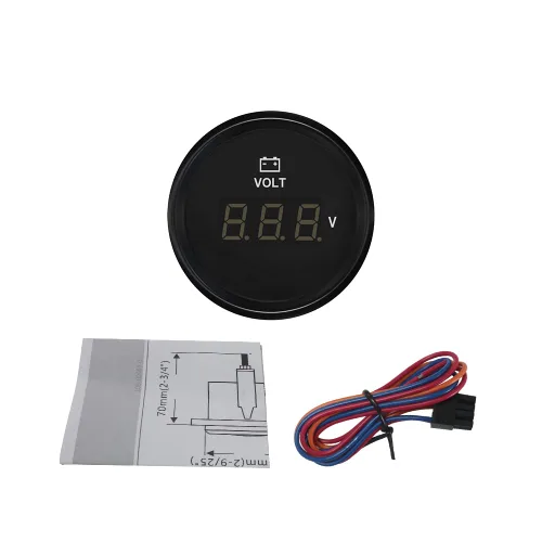 Vista 5 de ELING – Voltímetro digital de 52 mm, 2 pulgadas, 12V 24V DC, para auto y barco, con retroiluminación, a prueba de agua IP67
