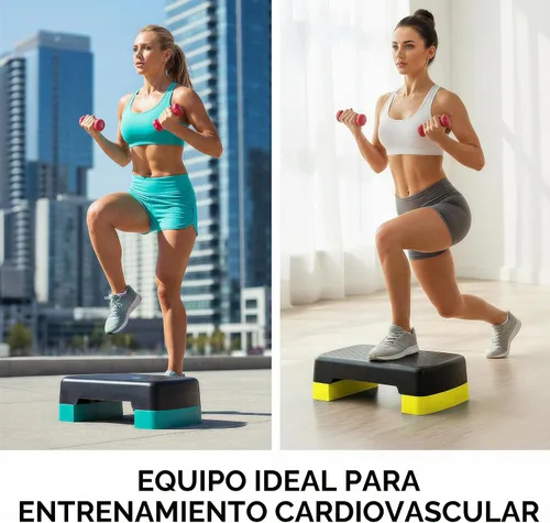 Vista 7 de Yes4All Plataforma de Step de Ejercicio Aeróbico de 18.9" con 2 Elevadores, Stepper de Entrenamiento de Altura Ajustable 3" 5.1" para Gimnasio