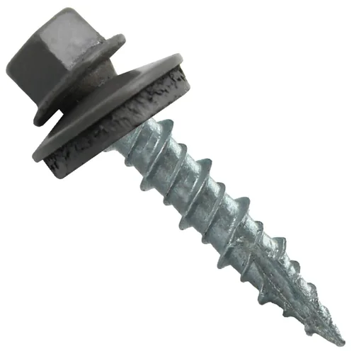 Vista 127 de Tornillos para techos de metal gris ABC 10 x 1 - Cabezal hexagonal - Arandela EPDM - Arandela de arranque automático/roscado - 1 bolsa - 250