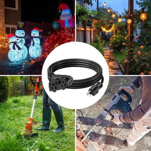 Vista 7 de El juego de cables de extensión para exterior de 2 paquetes de BN-Link es ideal para decoraciones de jardín en días festivos y equipos de jardín.